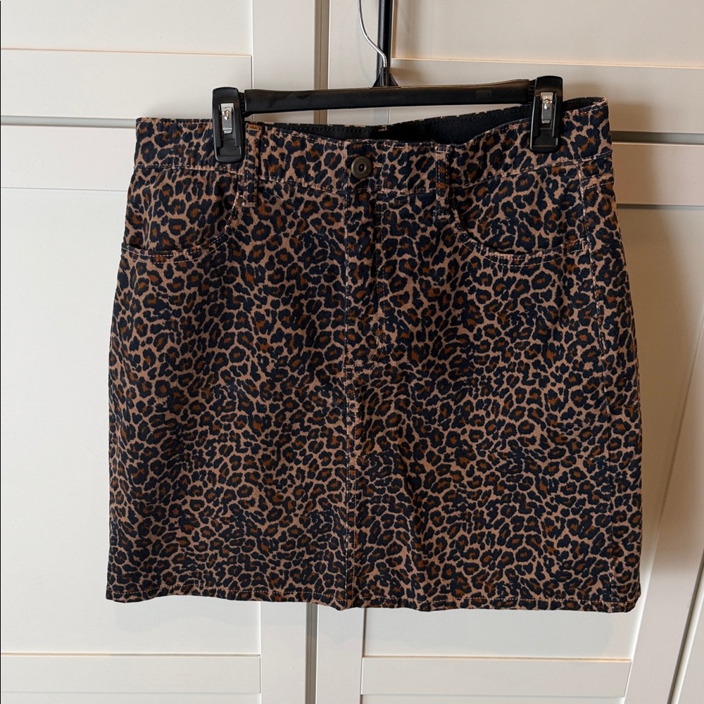 St. John's Bay Leopard Print Mini Skirt in Brown and Black